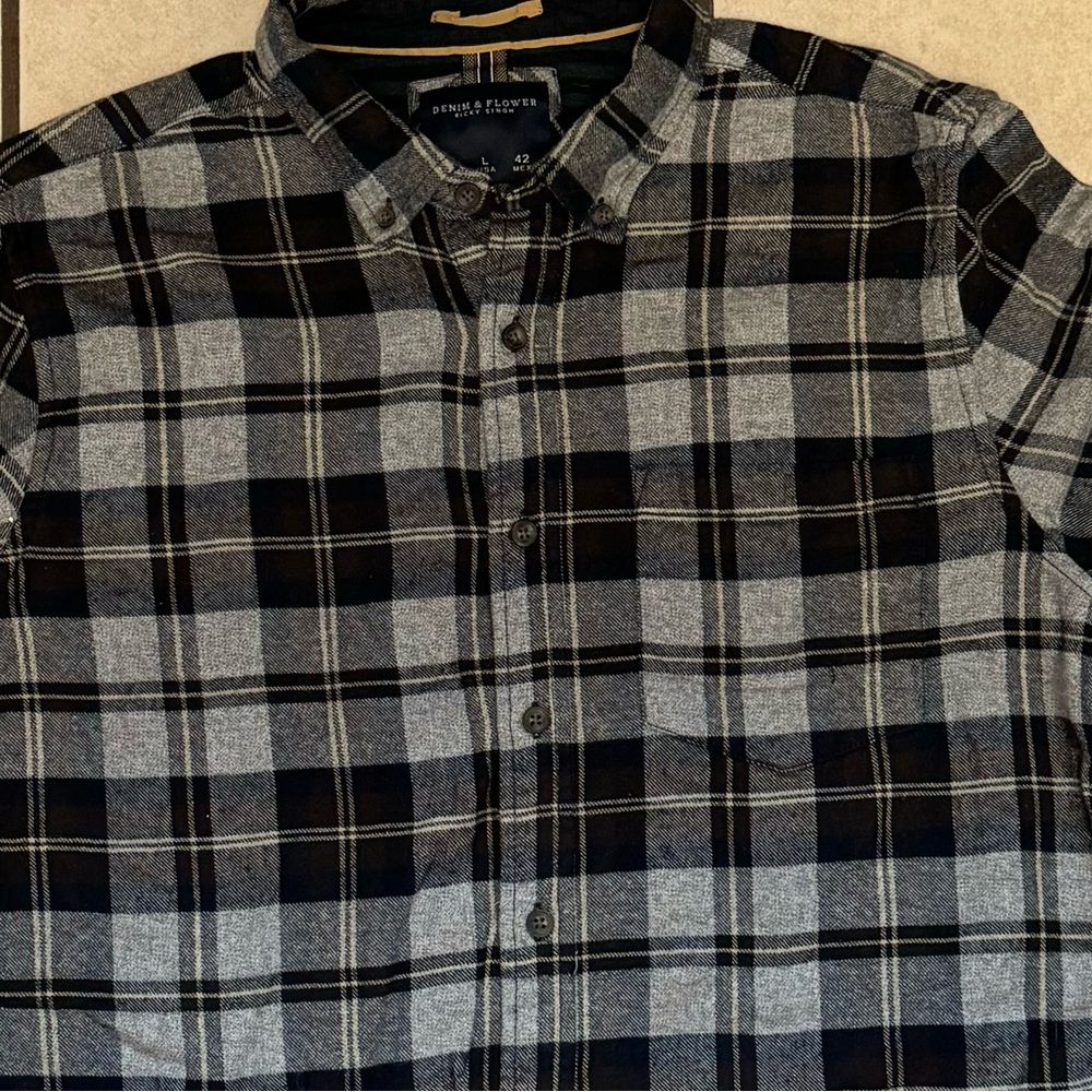 Denim & Flowers Long Sleeved Button Up Shirt